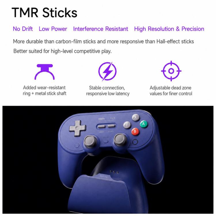 8BitDo Pro 3 TMR Joystick 2.4G Wireless Bluetooth Game Controller Gamepad