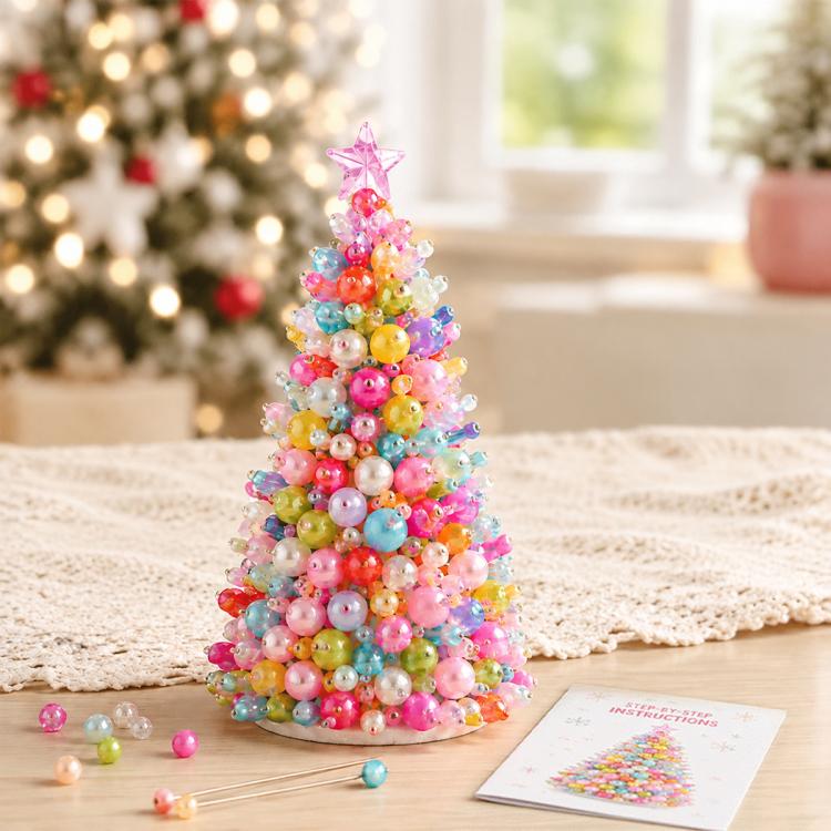 DIY Beaded Holiday Decorations Tree Craft Kit — Blue Night
