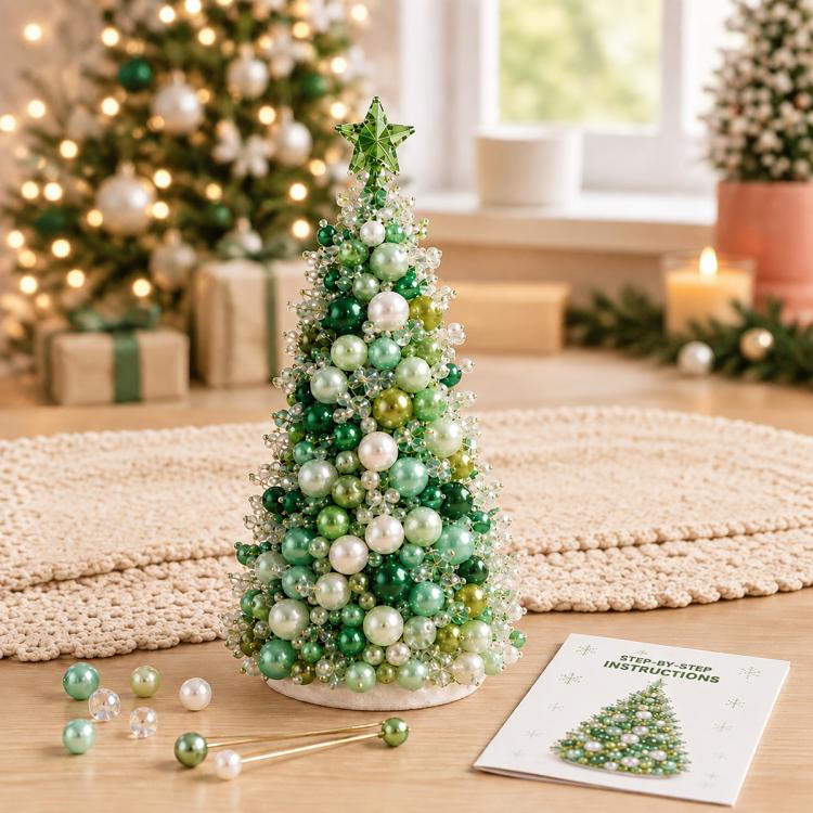 DIY Beaded Holiday Decorations Tree Craft Kit — Christmas Tree A-Rainbow
