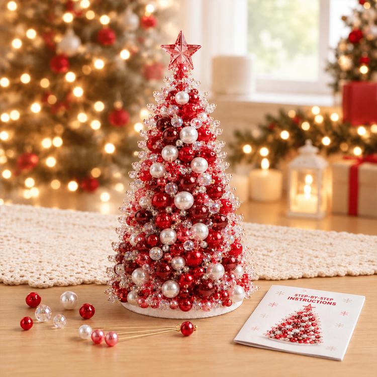 DIY Beaded Holiday Decorations Tree Craft Kit — Christmas Tree D-Winter Snow