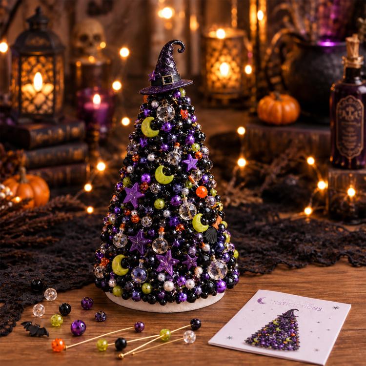 DIY Beaded Holiday Decorations Tree Craft Kit — Halloween Tree A-Classic Halloween