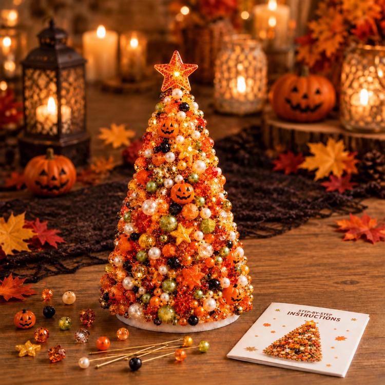 DIY Beaded Holiday Decorations Tree Craft Kit — Halloween Tree B-Witch