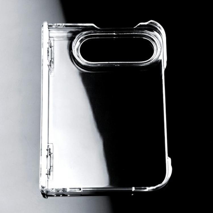 Transparent PC Dual Axis Shockproof Phone Case with Lens Cover