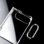Transparent PC Dual Axis Shockproof Phone Case with Lens Cover