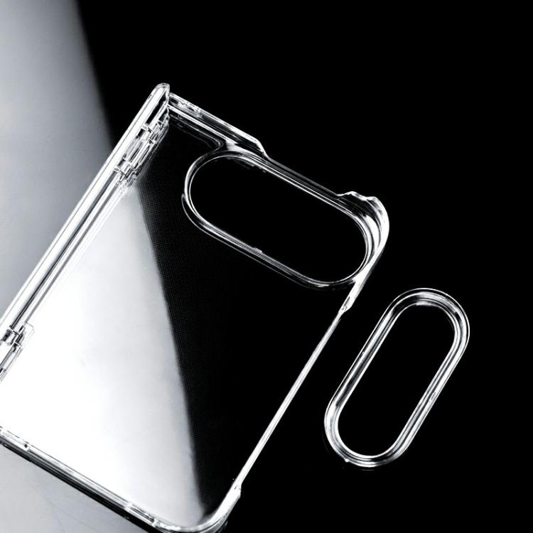 Transparent PC Dual Axis Shockproof Phone Case with Lens Cover