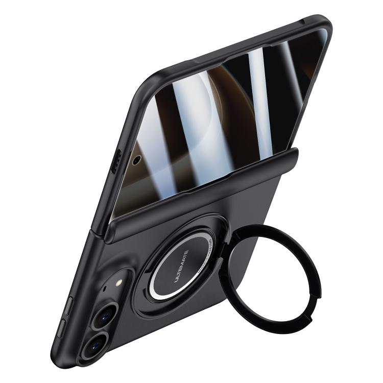 Premium Series Integrated Privacy Film Center Axis Full Coverage Magnetic Phone Case with Wrist Strap & Ring Holder