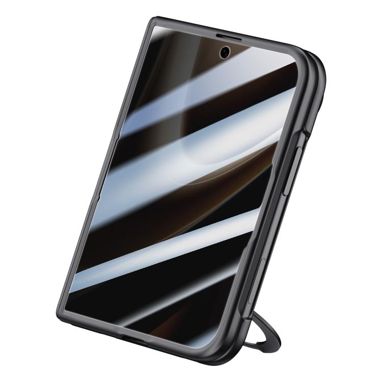 Premium Series Integrated Privacy Film Center Axis Full Coverage Magnetic Phone Case with Wrist Strap & Ring Holder
