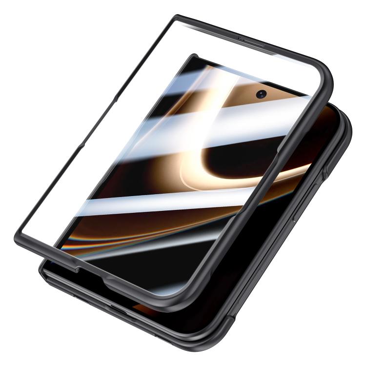 Premium Series Integrated Privacy Film Center Axis Full Coverage Magnetic Phone Case with Wrist Strap & Ring Holder