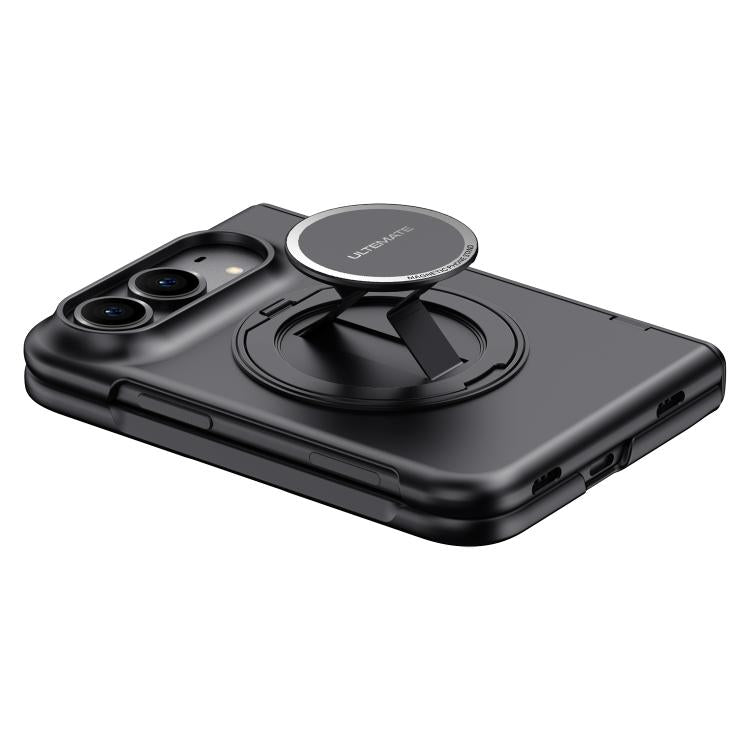 Premium Series Integrated Privacy Film Center Axis Full Coverage Magnetic Phone Case with Wrist Strap & Ring Holder