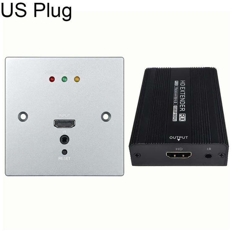 WP1815HD Wall Socket HD Network Cable Extender Transmitter and Receiver Converter Set — UK Plug