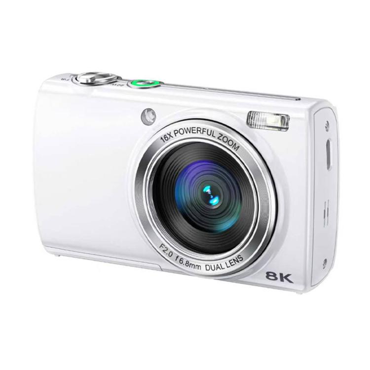 48MP 8K 5-Axis Stabilization F2.0 Large Aperture Digital Camera — White