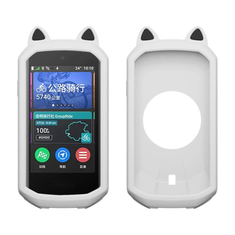 Bicycle Stopwatch Silicone Cat Ears Cover — For Garmin Edge 1050