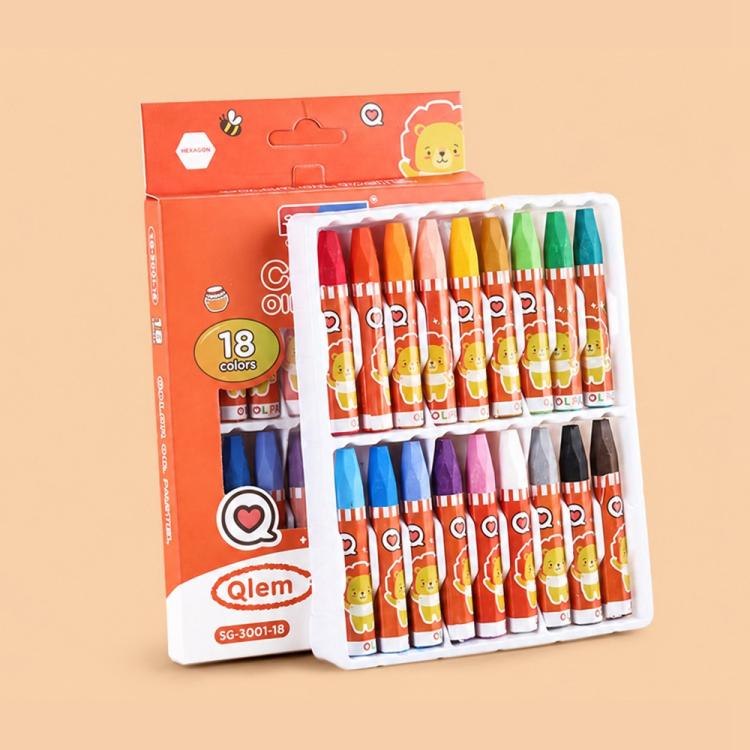 Children Silky Smooth Color Crayons Oil Pastels — 18 Colors