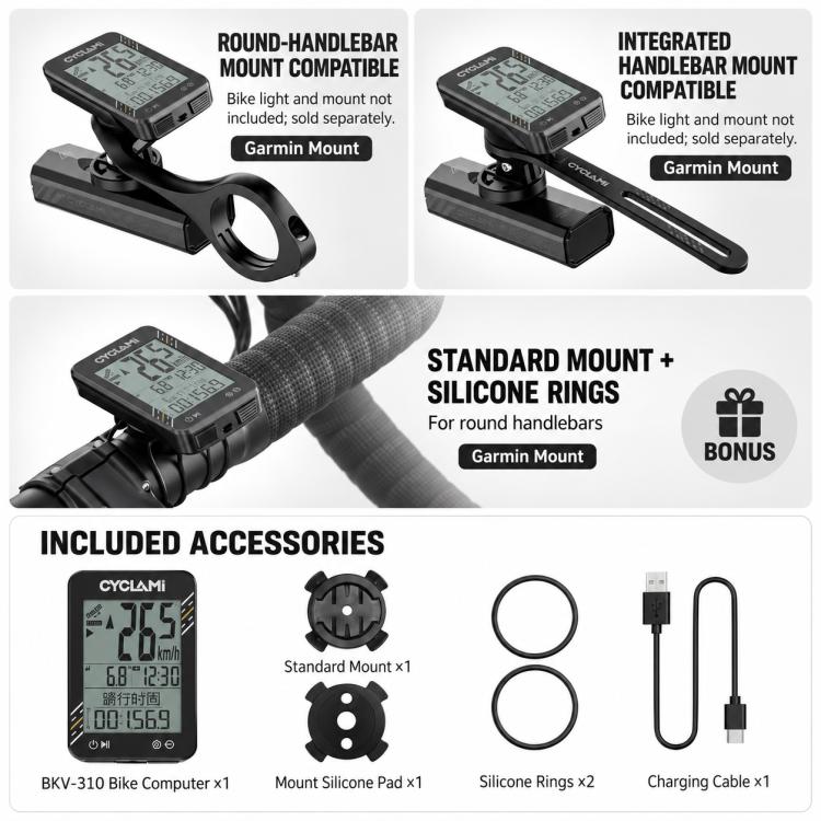 CYCLAMi BKV310 GPS Bicycle Computer Cycling Speedometer for Road & MTB — view 12