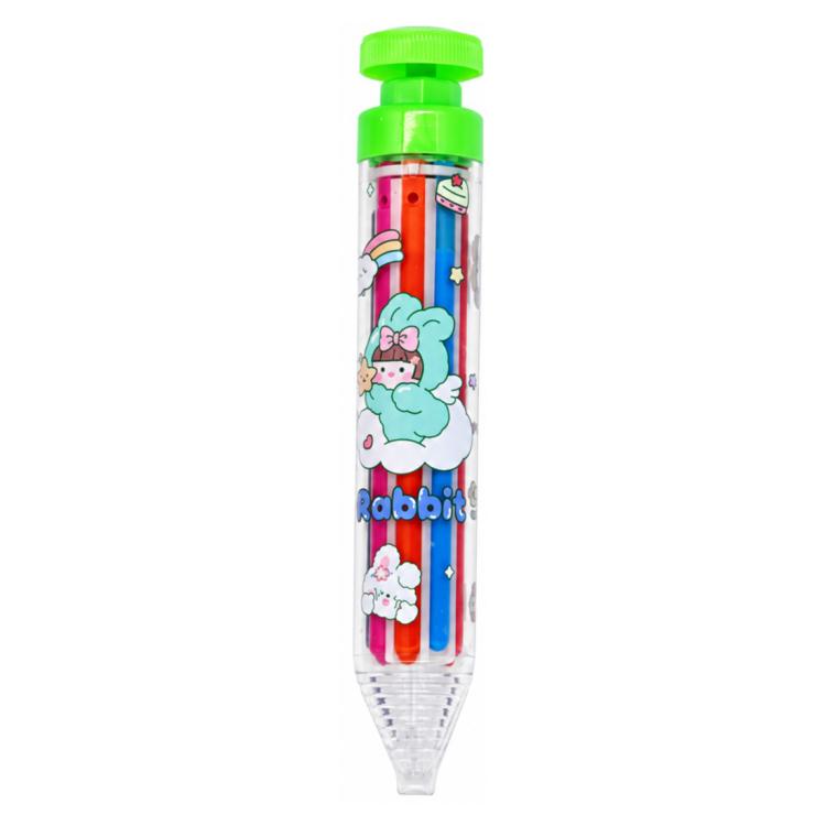 8 in 1 Children Retractable Color Crayons Non-dirty Plastic Crayons — Green