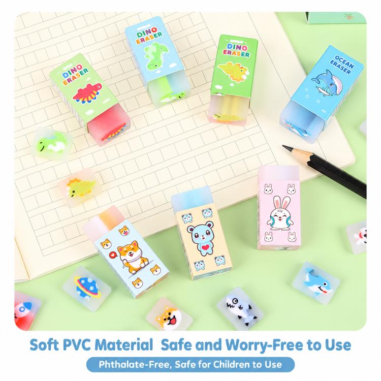 10 PCS/Pack Kids Cartoon Erasers, Creative Sandwich Erasers, Student Stationery Supplies — view 2