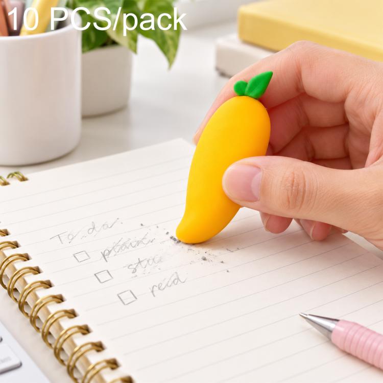 10 PCS/Pack Cute Creative Cartoon Fruit-Shaped Jumbo Eraser — Orange Carrot