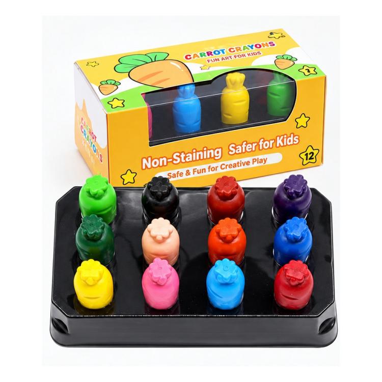 Carrot Plastic Washable Color Crayons Oil Pastels
