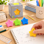 Holee Y-1021 4 PCS/Box Anti-Loss Design Star-Shaped Erasers with Lanyard