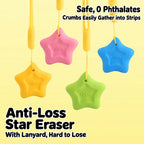 Holee Y-1021 4 PCS/Box Anti-Loss Design Star-Shaped Erasers with Lanyard — view 5