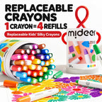 mideer Silky Smooth Replaceable Crayons Children Washable Color Crayons Oil Pastels — view 7
