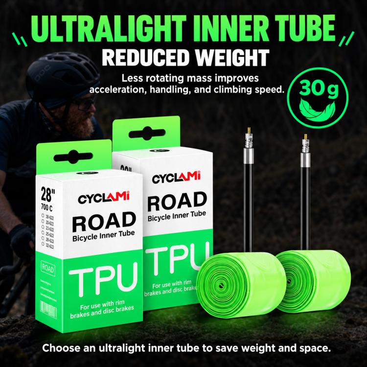 CYCLAMi 2 PCS/Box Ultralight TPU Inner Tube for Road Bikes