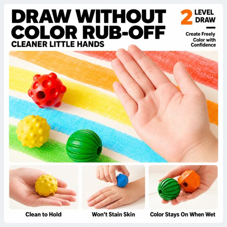 FLOWER MONACO Children Color Tactile Crayons Oil Pastels Educational Drawing Toys — view 9