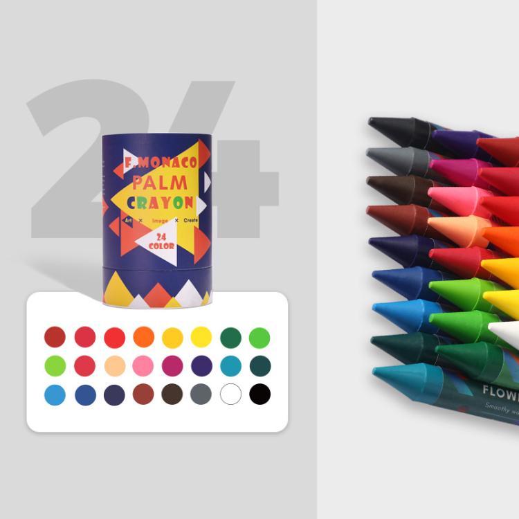 FLOWER MONACO Children Palm Smooth Crayons Oil Pastels Educational Learning Toys — 16 Colors