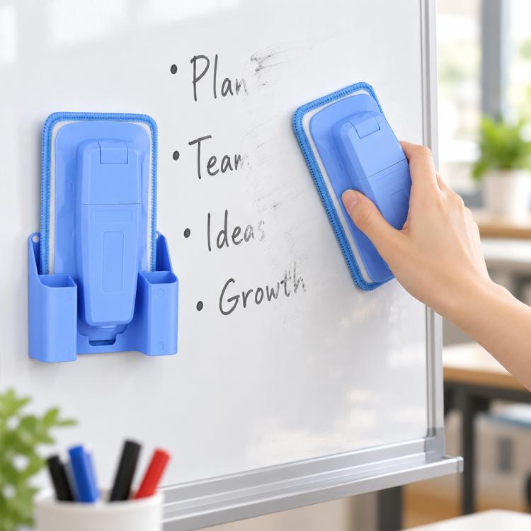 Magnetic Spray Board Eraser, Wet and Dry Use Detachable Washable Blackboard Eraser — Grey
