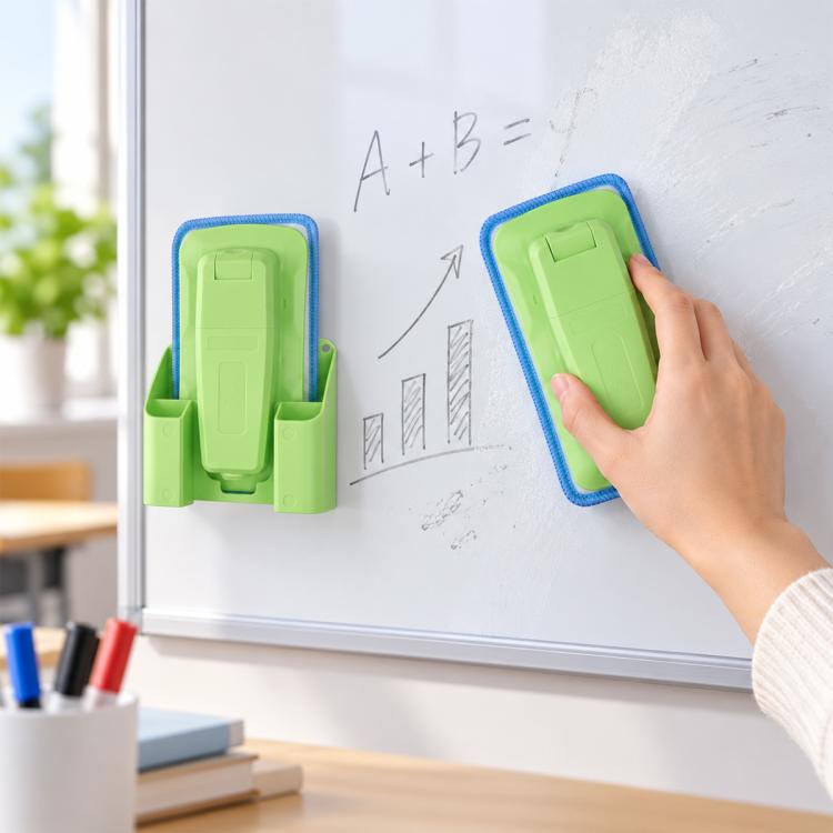 Magnetic Spray Board Eraser, Wet and Dry Use Detachable Washable Blackboard Eraser — Blue