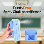 Magnetic Spray Board Eraser, Wet and Dry Use Detachable Washable Blackboard Eraser — Beige White