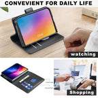 Litchi Texture RFID Anti-theft Leather Phone Case — Blue