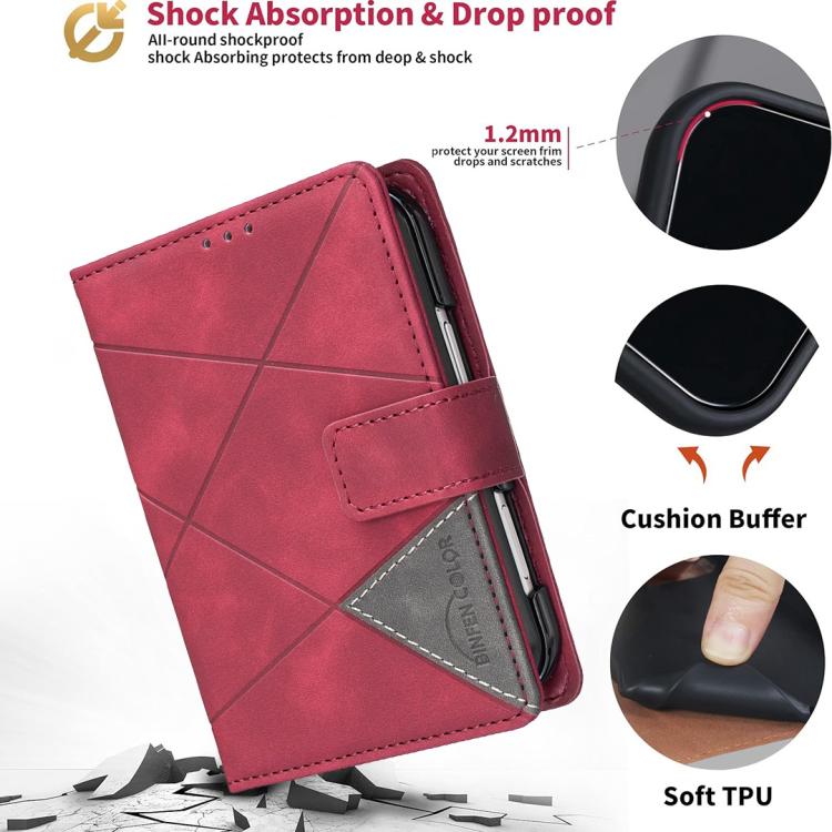 Magnetic Buckle Rhombus Texture Leather Phone Case
