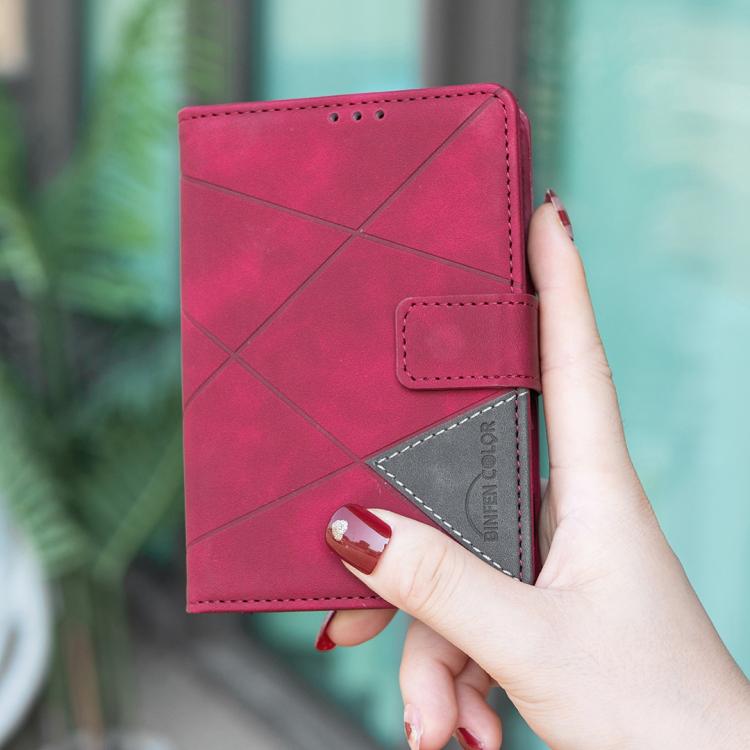 Magnetic Buckle Rhombus Texture Leather Phone Case