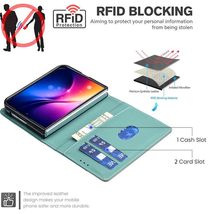 Color Matching RFID Anti-theft Leather Phone Case