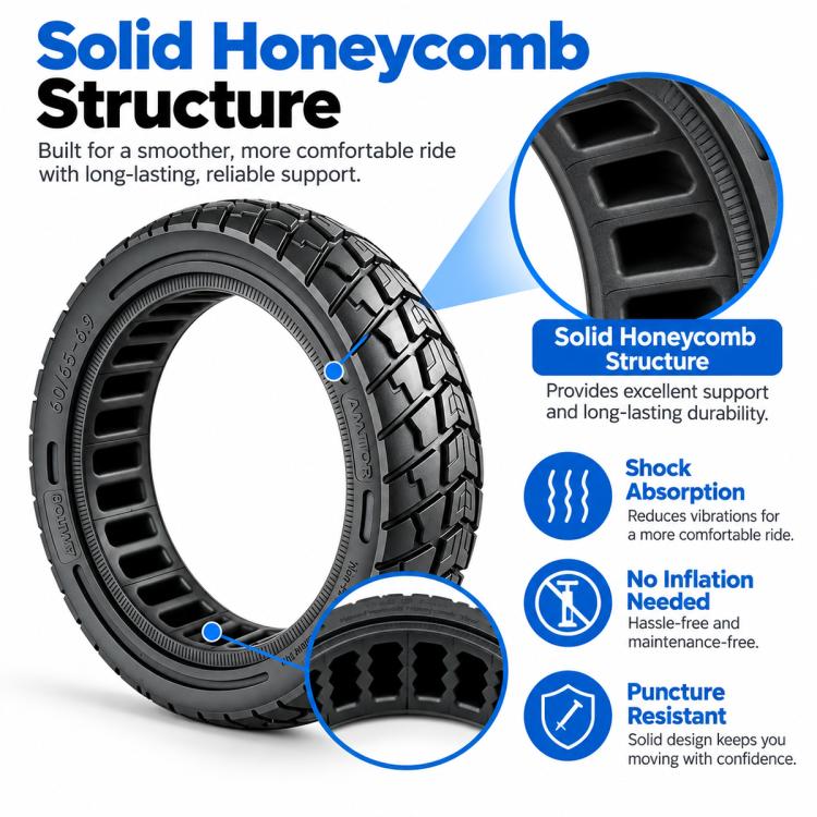 AIMITE Electric Scooter 45mm Slot Honeycomb Solid Tire, Size: 60 / 65-6.9 inch
