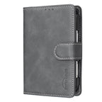 Solid Color Calfskin Texture RFID Vegan Leather Phone Case — For iPhone Duo