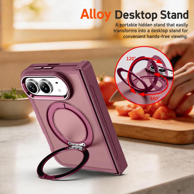 XDcase Armor-style Hinge Protection Magnetic Ring Holder Phone Case — Titanium Grey