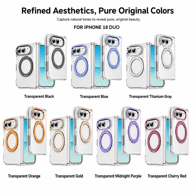 XDcase Transparent Acrylic Magnetic Rotating Holder Phone Case — For iPhone Duo