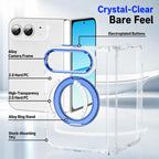 XDcase Transparent Acrylic Magnetic Rotating Holder Phone Case — Titanium Gray