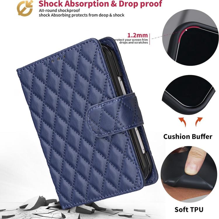 Diamond Lattice Wallet Flip Leather Phone Case