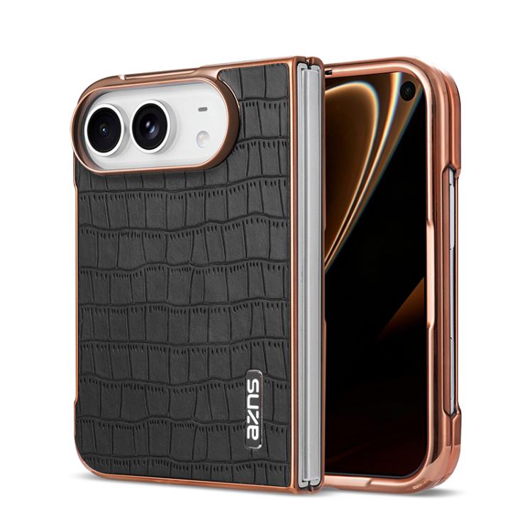 AZNS Electroplated Frame Crocodile Texture Full Coverage Phone Case