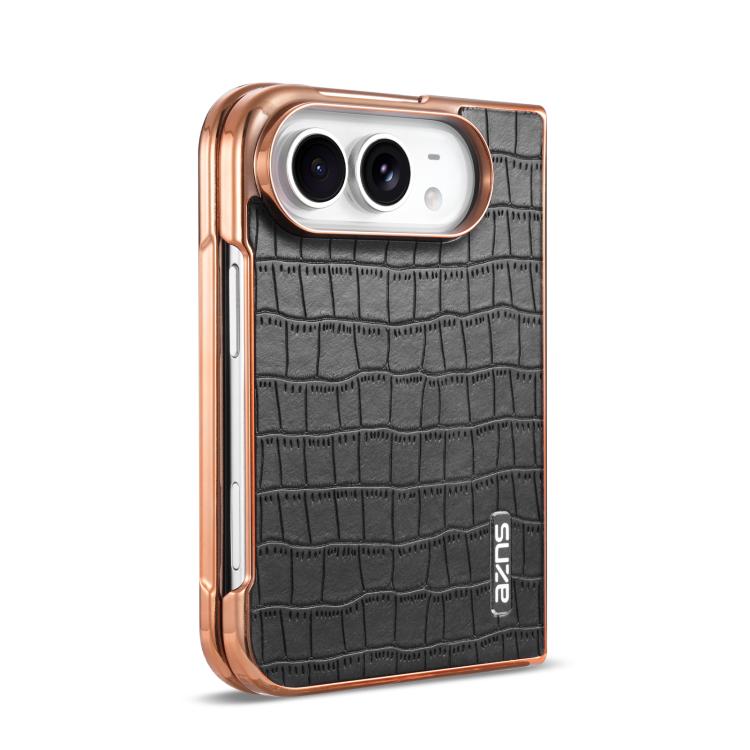 AZNS Electroplated Frame Crocodile Texture Full Coverage Phone Case