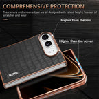 AZNS Electroplated Frame Crocodile Texture Full Coverage Phone Case