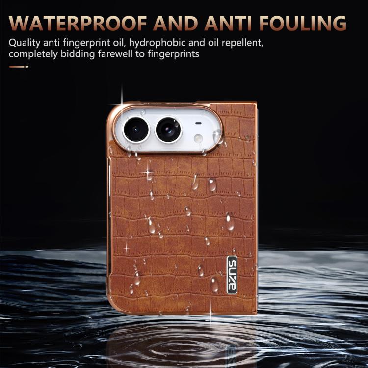 AZNS Electroplated Frame Crocodile Texture Full Coverage Phone Case