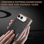 AZNS Electroplated Frame Crocodile Texture Full Coverage Phone Case