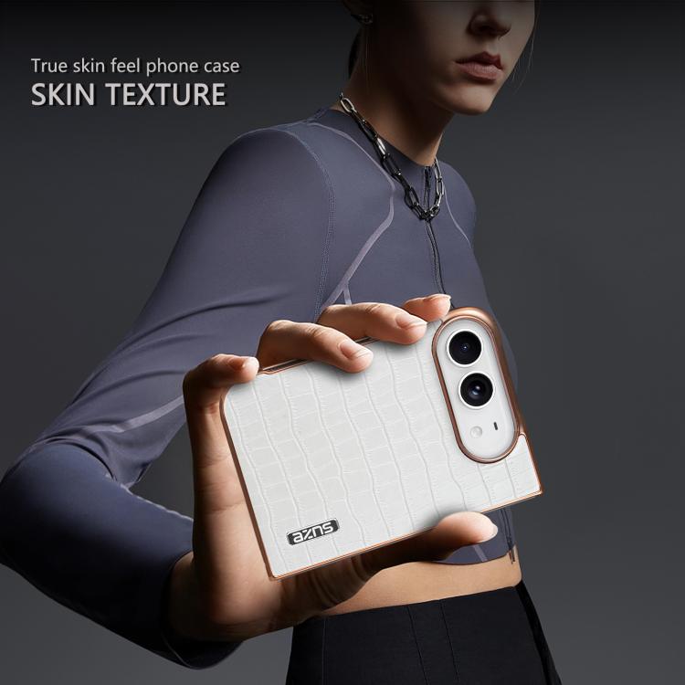 AZNS Electroplated Frame Crocodile Texture Full Coverage Phone Case