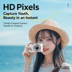 DC302 2.8 inch Screen Retro Digital HD Camera — Black + 64GB