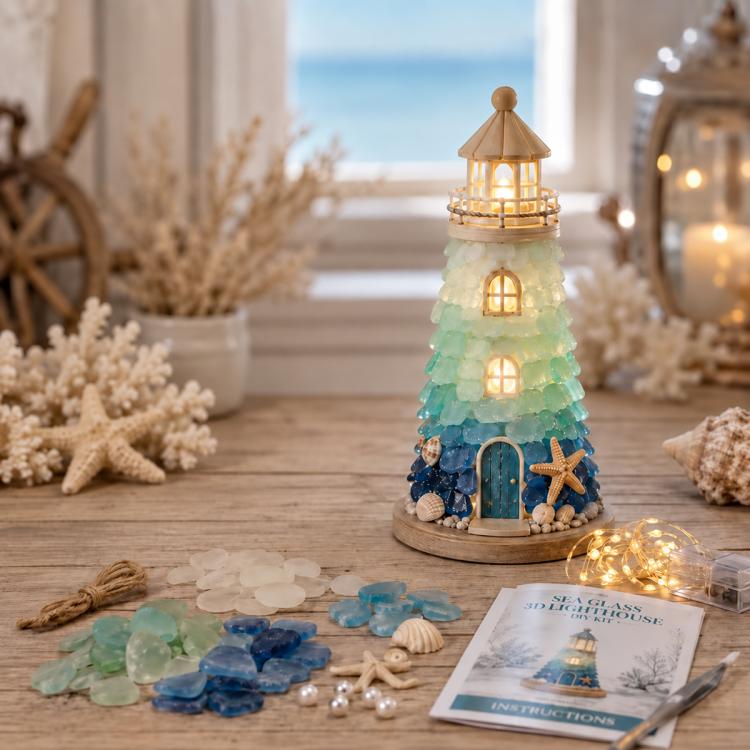DIY Lighted Sea Glass Lighthouse Kit