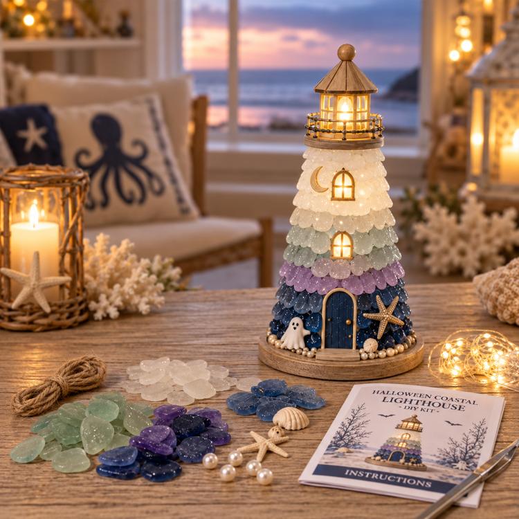 DIY Lighted Sea Glass Lighthouse Kit — Mermaid Lagoon